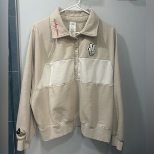 Mickey Mouse Peace Sign Sweatshirt for Women size lg